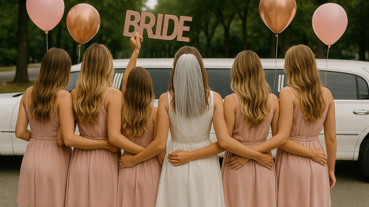 Junggesellenabschied in einer Stretchlimousine feiern